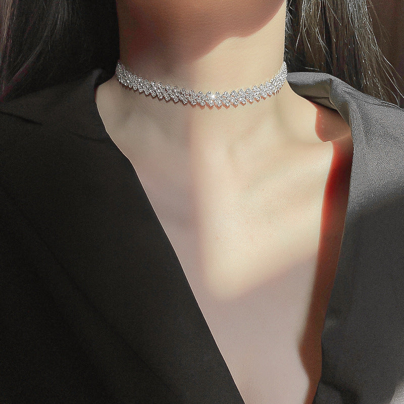 Elegant Rhinestone Clavicle Chain Necklace