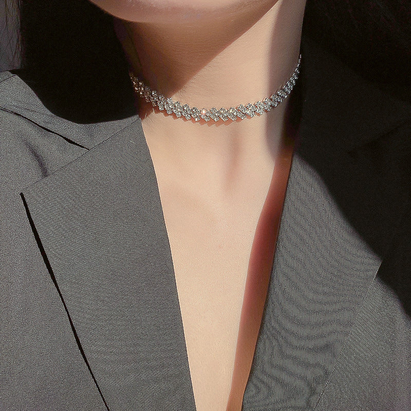 Elegant Rhinestone Clavicle Chain Necklace