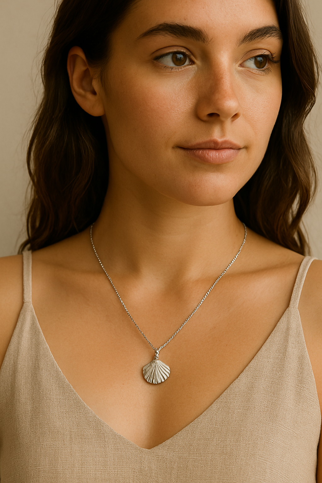 Dainty Gold Sea Shell Necklace - Stainless Steel Charms for Women