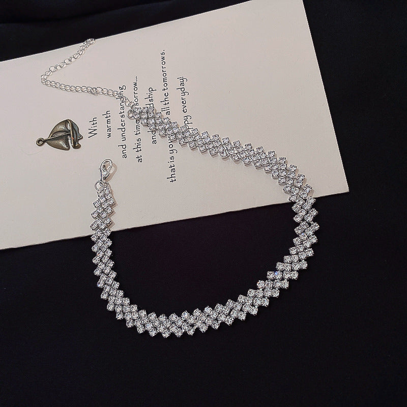 Elegant Rhinestone Clavicle Chain Necklace