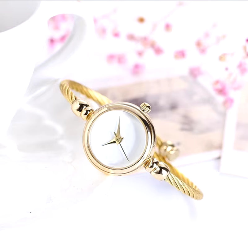 Gold Bangle Bracelet Automatic Watch – Luxury Women’s Stainless Steel Timepiece