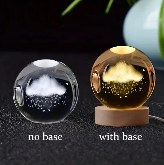 Stunning 6Cm 3D Crystal Planet Night Light - Laser Engraved Solar System Globe for Astronomy Lovers - Perfect Birthday Gift & Home Decoration