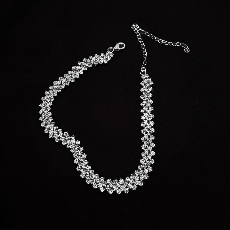 Elegant Rhinestone Clavicle Chain Necklace