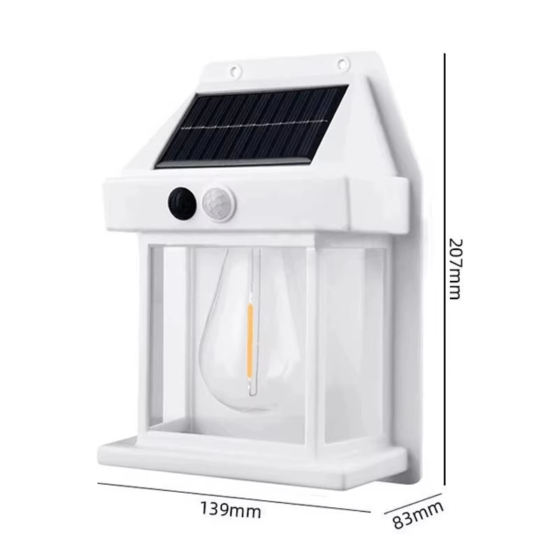 Solar Wall Light Outdoor Waterproof Sunlight Pathway Fence Lamp Yard Luminous Wall Washer Garden Decoration Tungsten Light Bulb