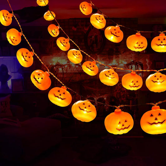 Halloween Decorations Outdoor,5M 30LED Pumpkin Halloween Lights Decor