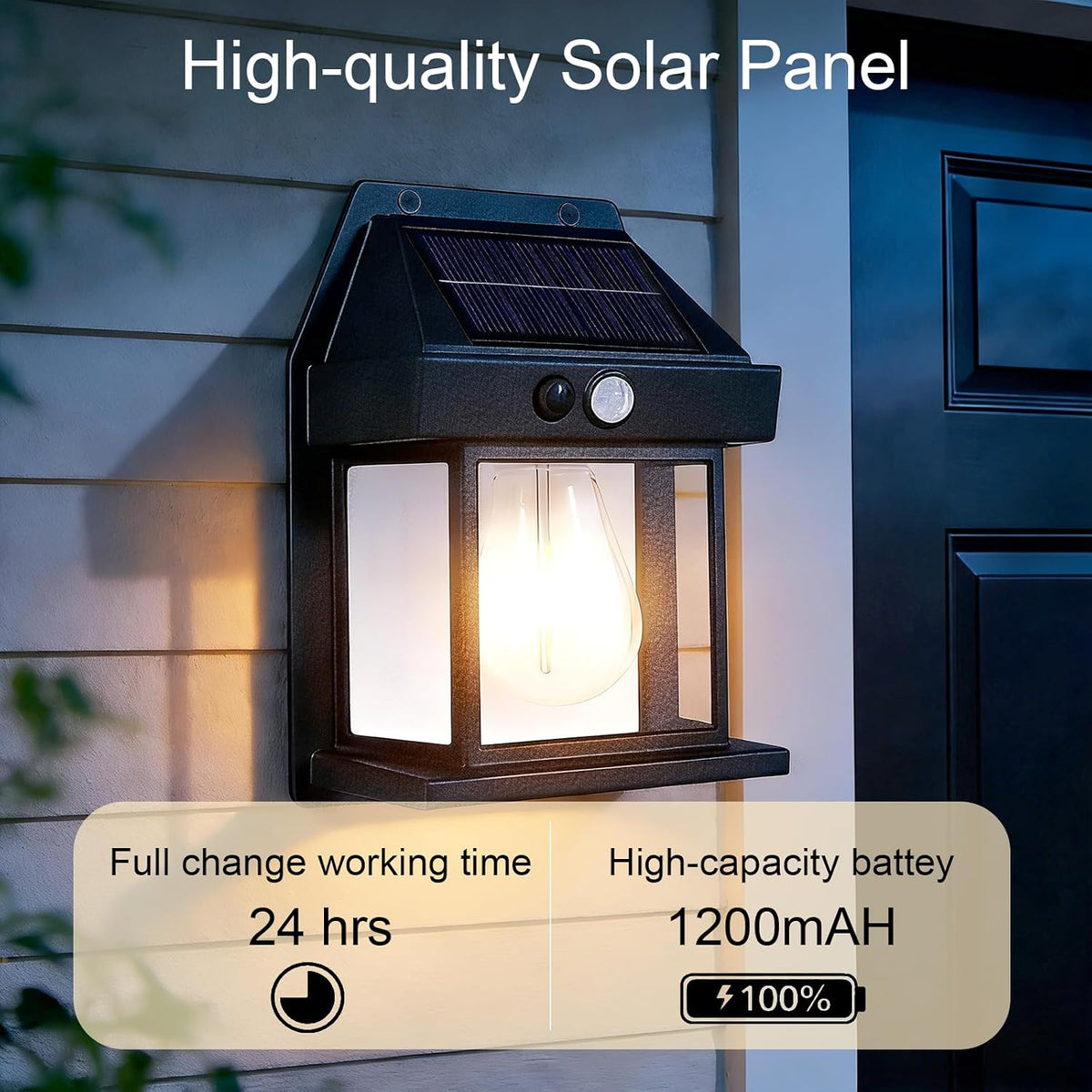  2 Pack of Solar Wall Lights with Motion Sensor