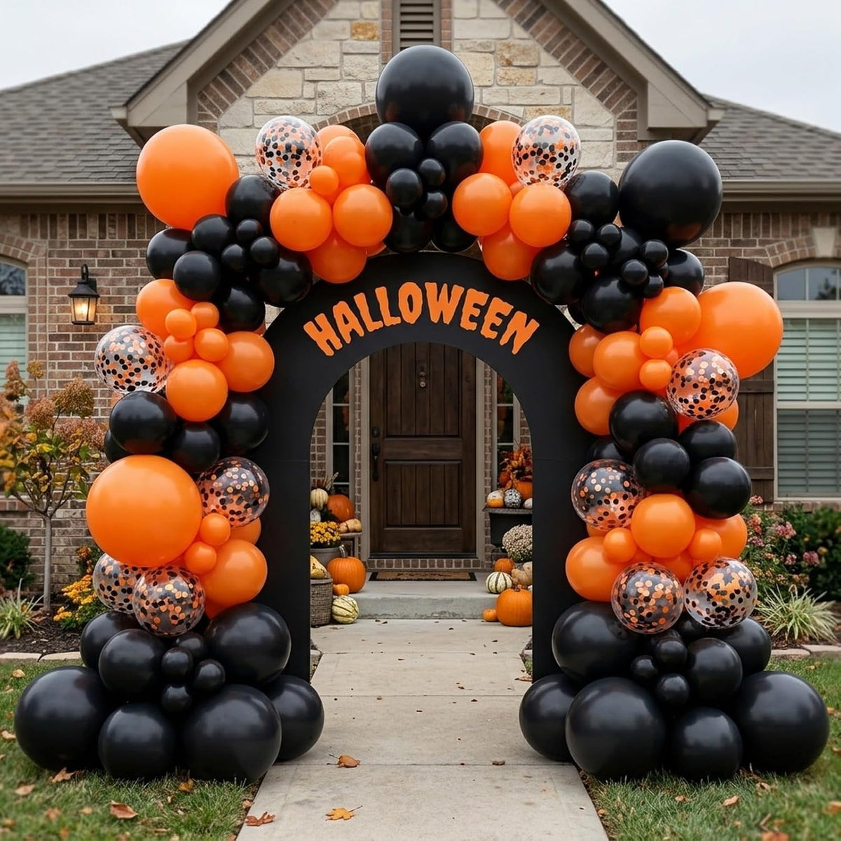62Pcs Halloween Balloons,Black and Orange Balloon for Halloween Decorations