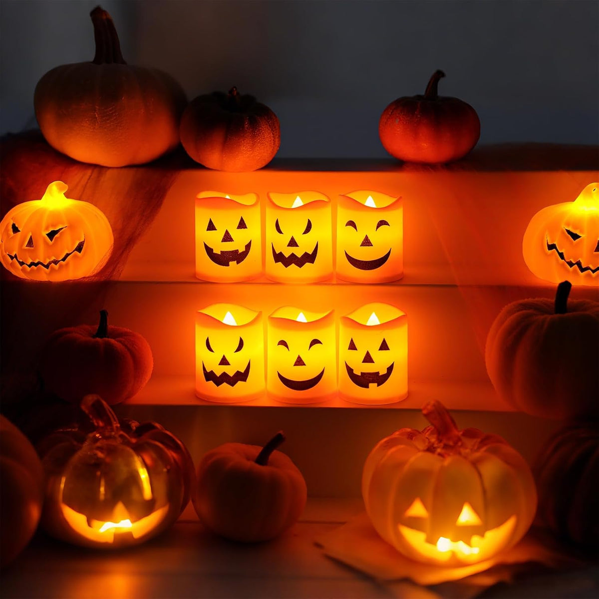 6 Pack Halloween Battery Tea Lights