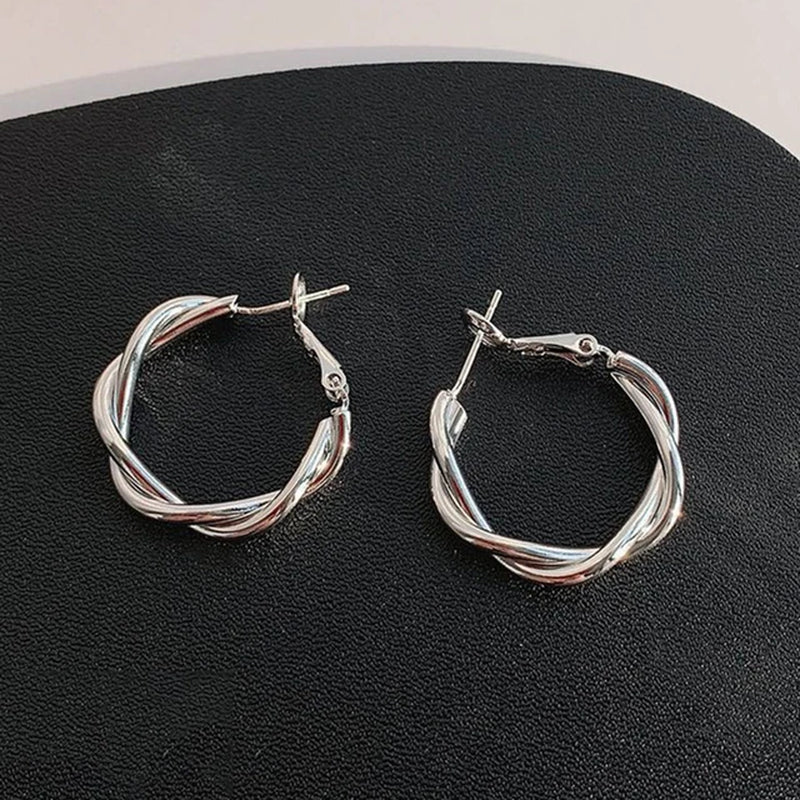 Minimalist Chain Hoop Earrings - Trendy Geometric Statement