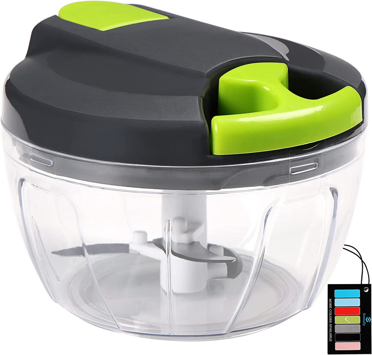 Manual Food Chopper Pull String,Hand Food Shredder,Onions Slicer Cutter Dicer,Garlic Slap Press,Manual Processor Vegetable Blender Chopping Onions (520Ml)