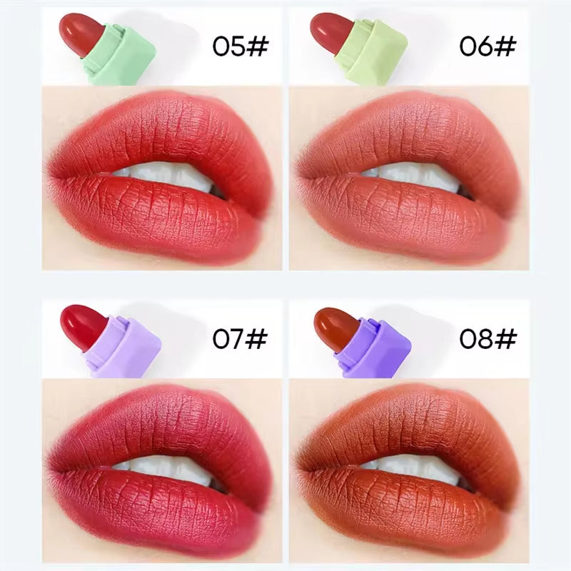 8-Color Mini Lipstick Set - Matte Velvet, Waterproof & Long-Lasting