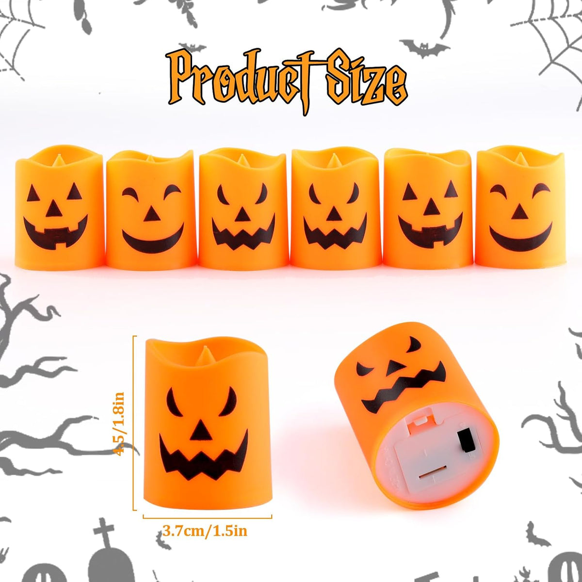 6 Pack Halloween Battery Tea Lights