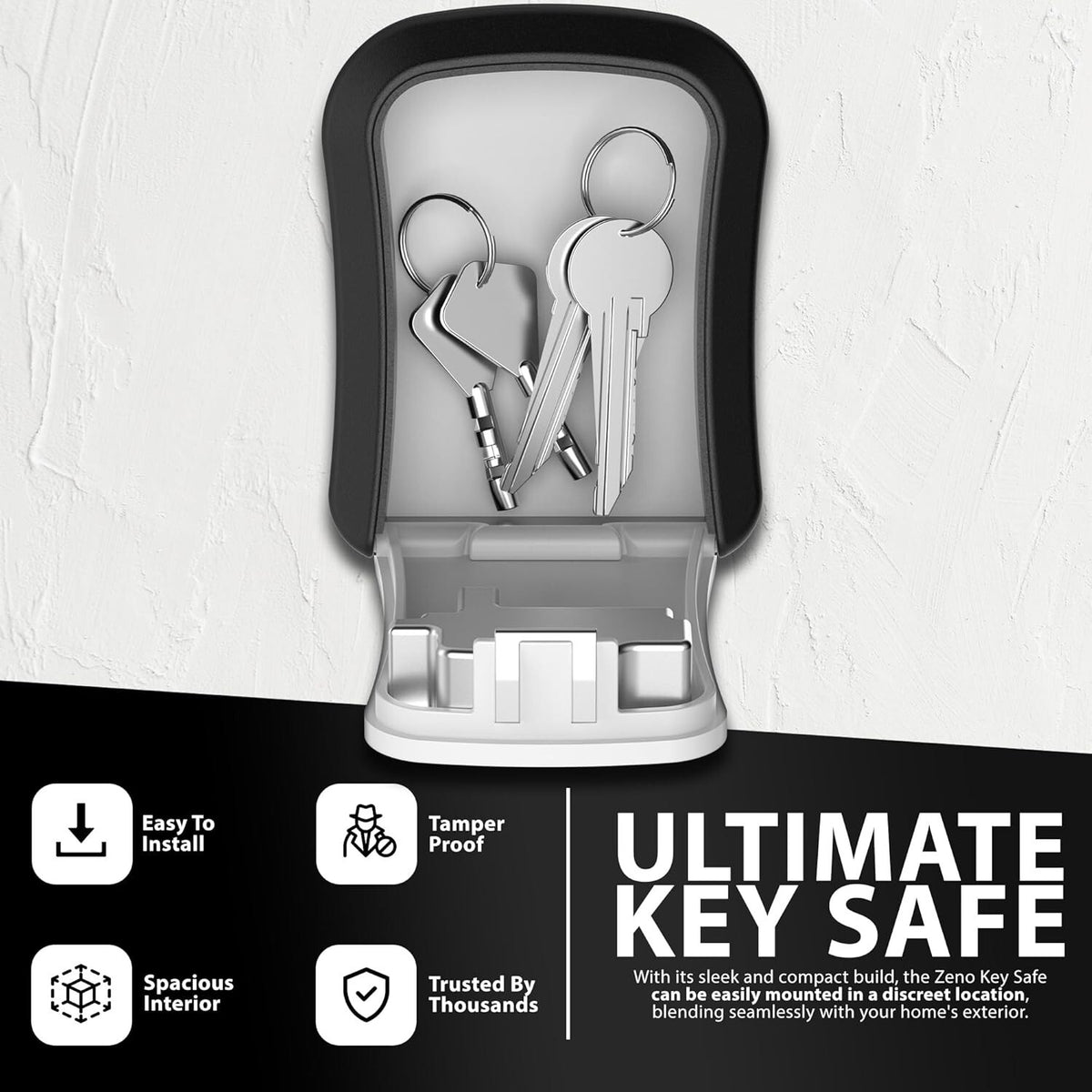 WALL MOUNTED KEY SAFE 4 DIGIT COMBINATION KEY SAFE OUTDOOR SECURITY KEY LOCK BOX