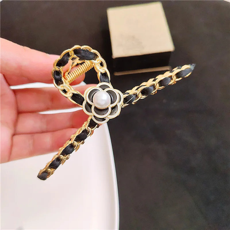 Luxurious Camellia Crab Hair Clips - Chic Hair Accessories