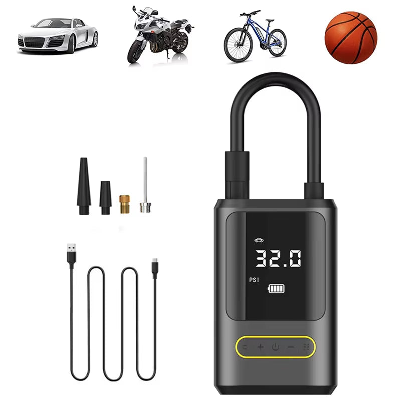 Wireless Air Pump for Car, Motorcycle & Bicycle