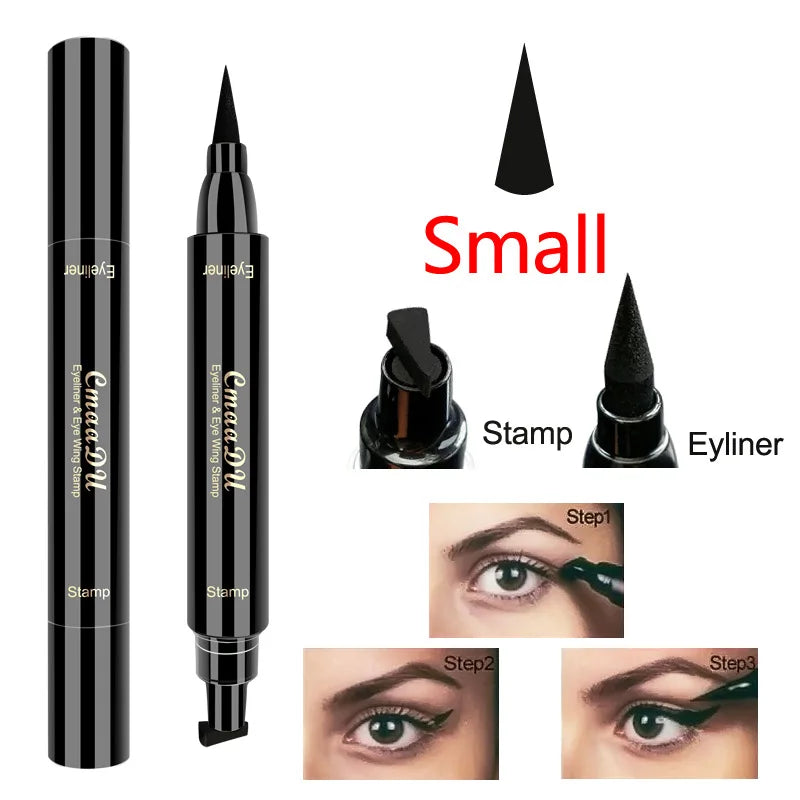 Dual-Ended Seal Stamp Liquid Eyeliner - Waterproof & Fast-Dry Precision Pen