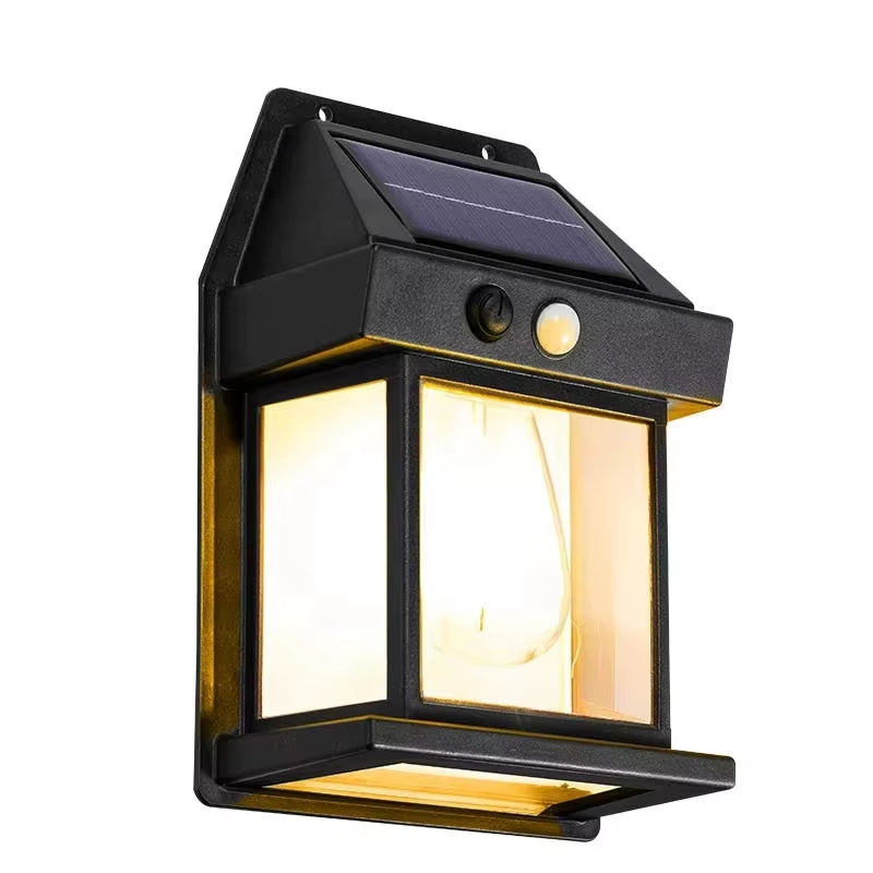 Solar Wall Light Outdoor Waterproof Sunlight Pathway Fence Lamp Yard Luminous Wall Washer Garden Decoration Tungsten Light Bulb