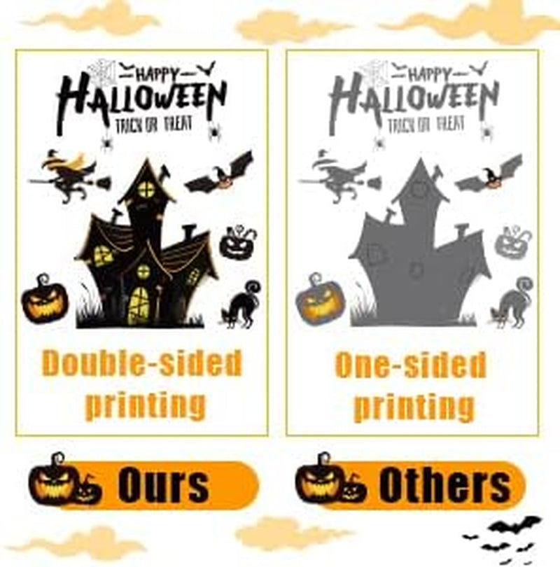 Halloween Window Stickers Bats Spiders 169Pcs Halloween Window Decorations Reusable Double-Sided Window Cling Sticker for Halloween Party Indoor