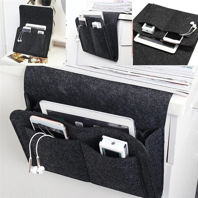 Felt Bedside Storage Organizer for Remote Controls and Accessories