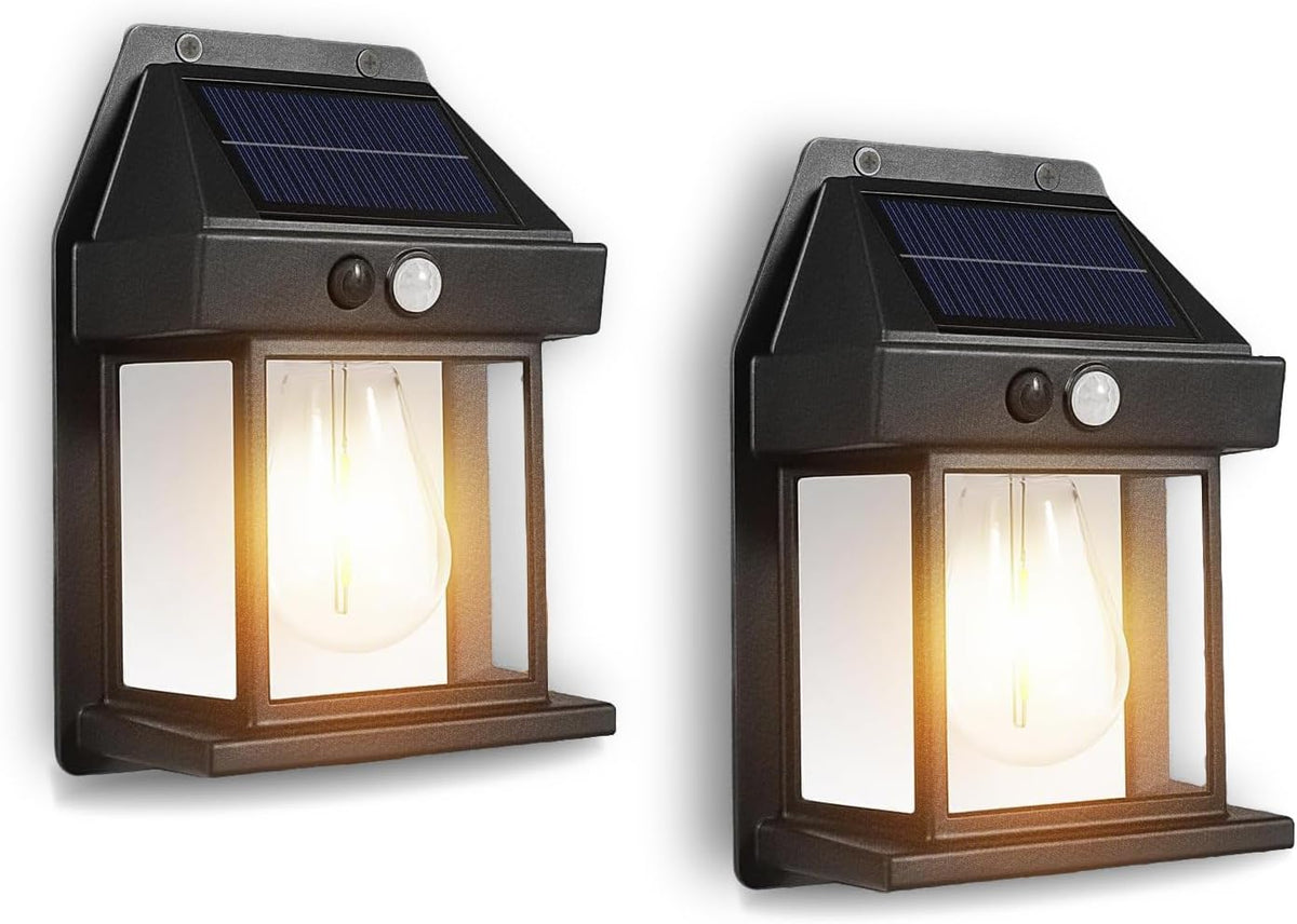  2 Pack of Solar Wall Lights with Motion Sensor