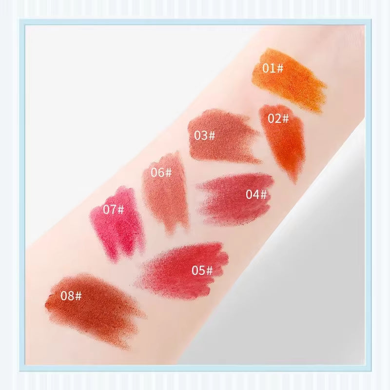 8-Color Mini Lipstick Set - Matte Velvet, Waterproof & Long-Lasting