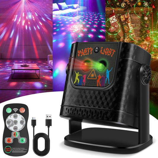 Disco Lights,  Disco Ball Light Disco Lights for Parties, 120-In-1 Mini Dj Party Lights, Remote Control & Sound Activation, Stage Lights for Home Parties Birthday KTV Bar Christmas