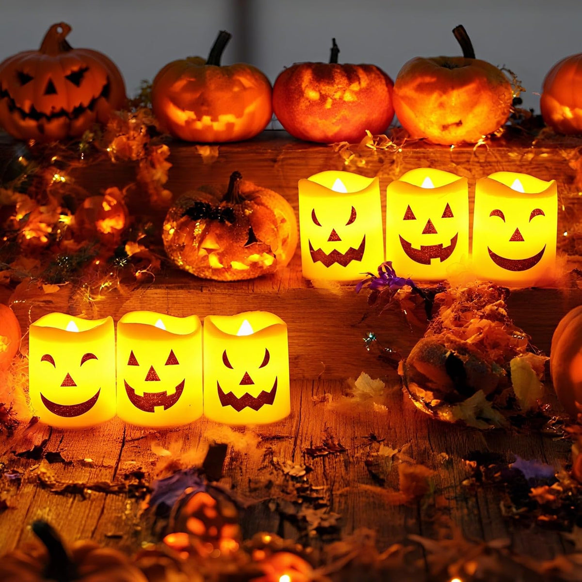6 Pack Halloween Battery Tea Lights