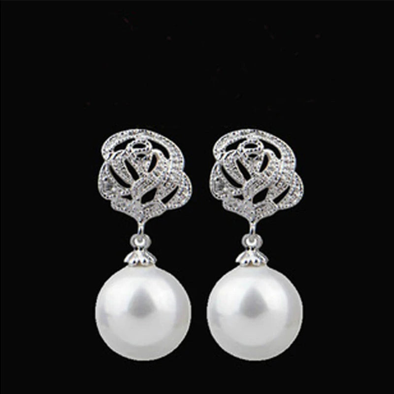 Elegant Crystal Rose Earrings