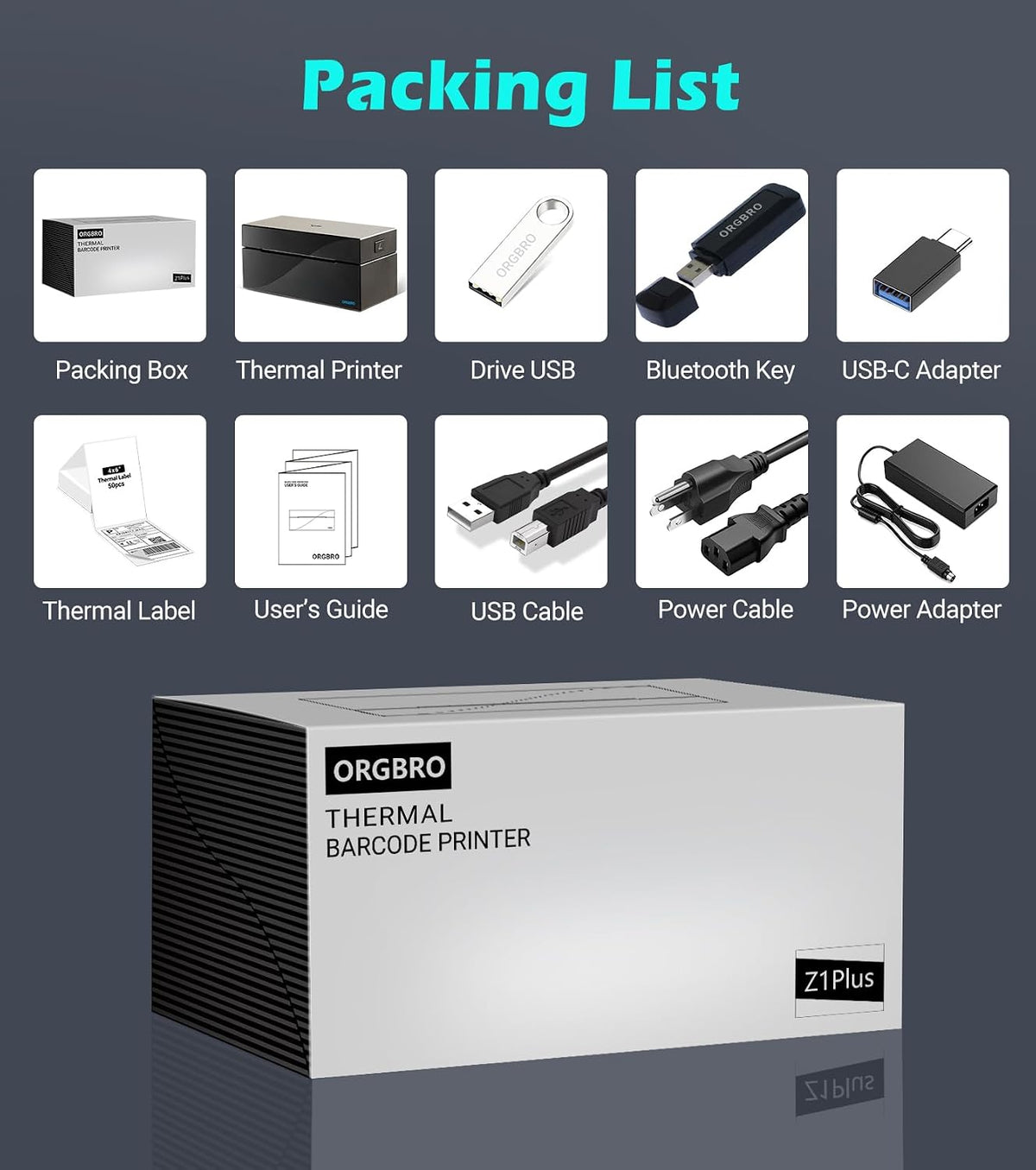 Z1 Shipping Label Printer 4X6 Bluetooth Thermal Label Printer