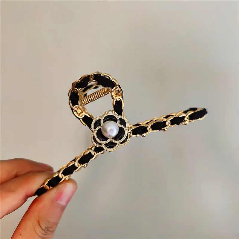 Luxurious Camellia Crab Hair Clips - Chic Hair Accessories