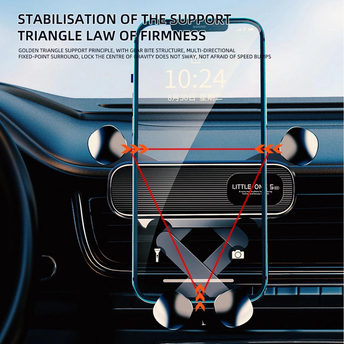 Heavy-Duty Magnetic Car Mount – Shockproof Phone Holder 4.7–7”