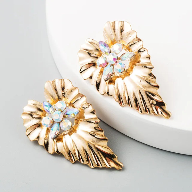 Bold Gold Leaf Earrings - Antique Statement Jewelry for Women