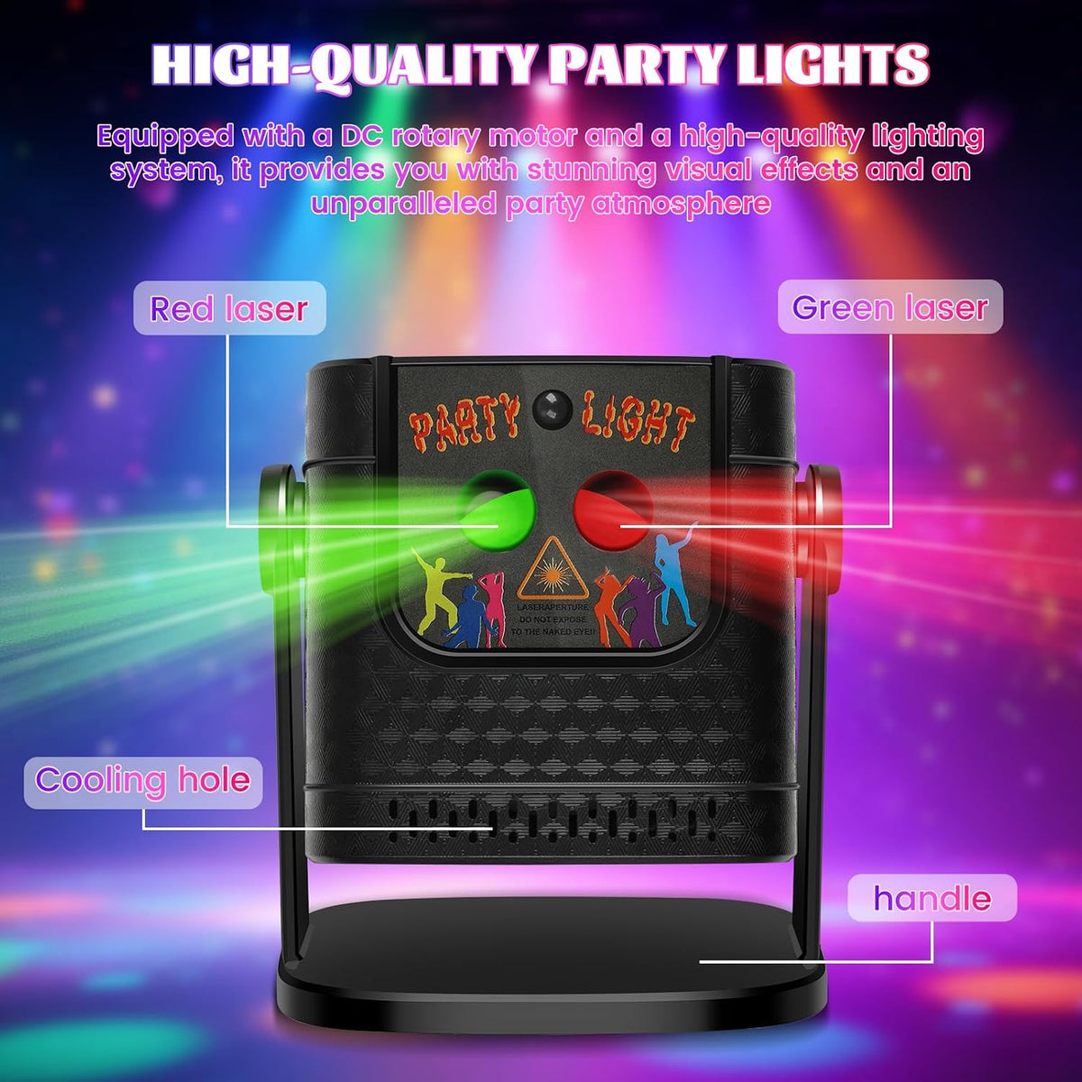 Disco Lights,  Disco Ball Light Disco Lights for Parties, 120-In-1 Mini Dj Party Lights, Remote Control & Sound Activation, Stage Lights for Home Parties Birthday KTV Bar Christmas