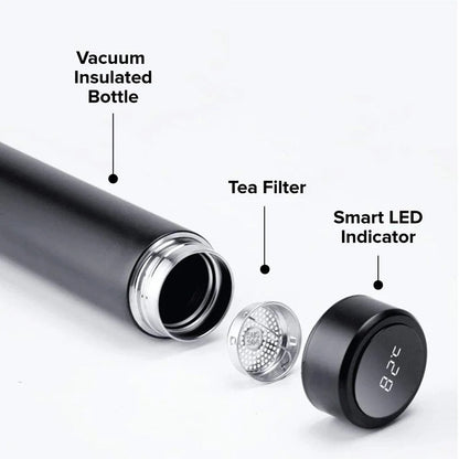 Smart Stainless Steel Water Bottle - Leak Proof, Double Walled, with LCD Temperature Display for Hot & Cold Drinks