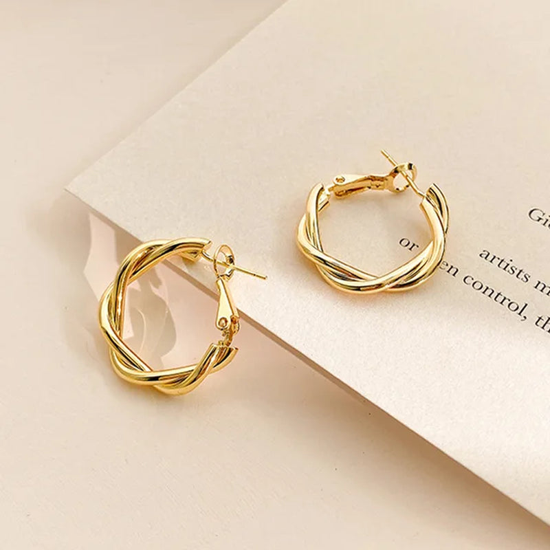 Minimalist Chain Hoop Earrings - Trendy Geometric Statement