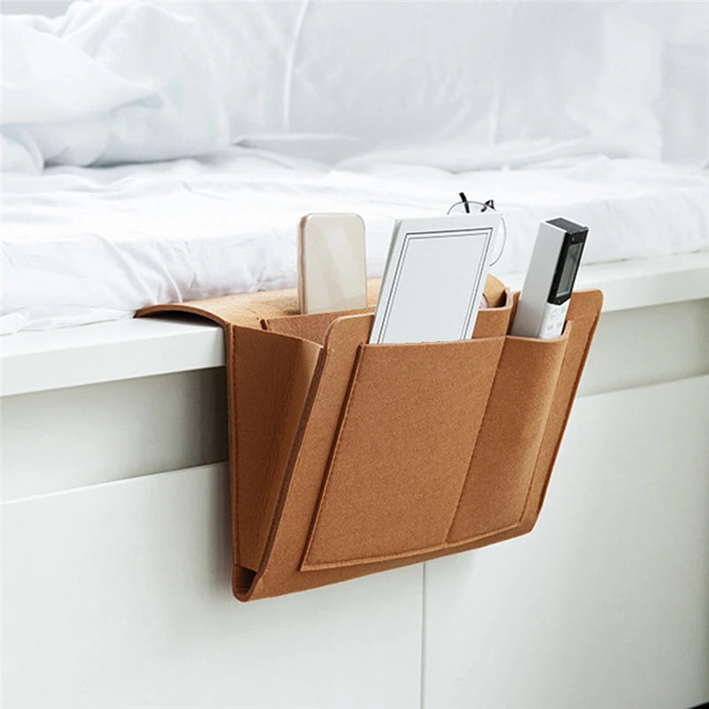 Felt Bedside Storage Organizer for Remote Controls and Accessories