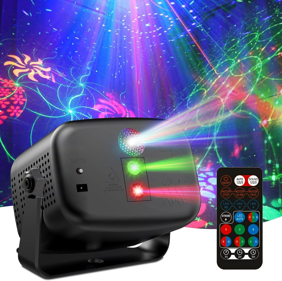 Disco Light for Parties Mini Disco Light Strobe Lights with Remote Control RGB Strobe with 60 Effects for Clubs Children'S Parties Birthdays Weddings