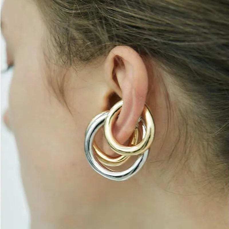 No Piercing Gold Ear Cuffs - Stylish Vintage Clip-On Earrings