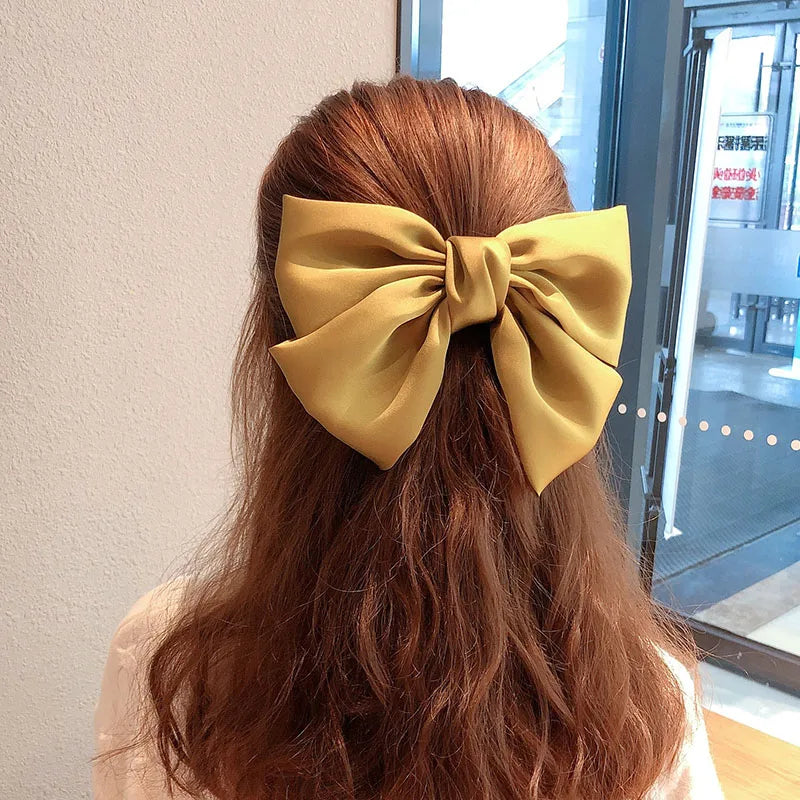 Elegant Korean Black Ribbon Bow Hairpin – Chic Hair Accessory for Women