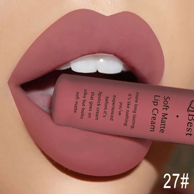 Velvet Matte Lip Gloss - Waterproof & Long-Lasting in Nude & Red