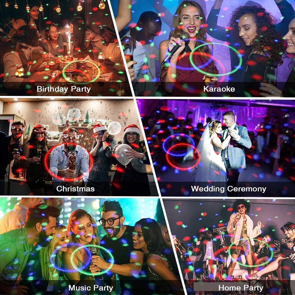 Disco Light for Parties, Sound Activated Rechargeable Mini Disco Ball Light