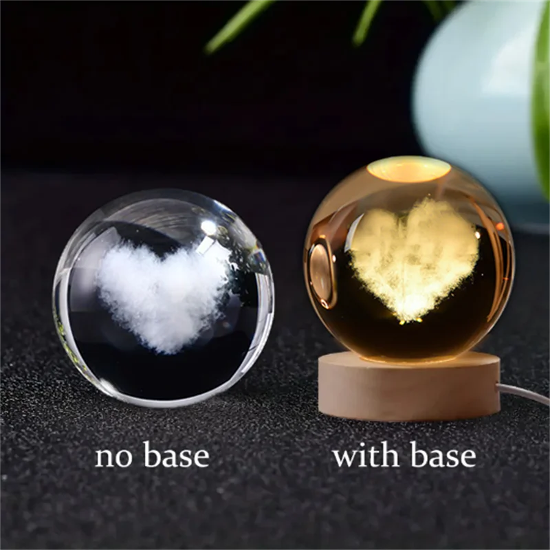 Stunning 6Cm 3D Crystal Planet Night Light - Laser Engraved Solar System Globe for Astronomy Lovers - Perfect Birthday Gift & Home Decoration