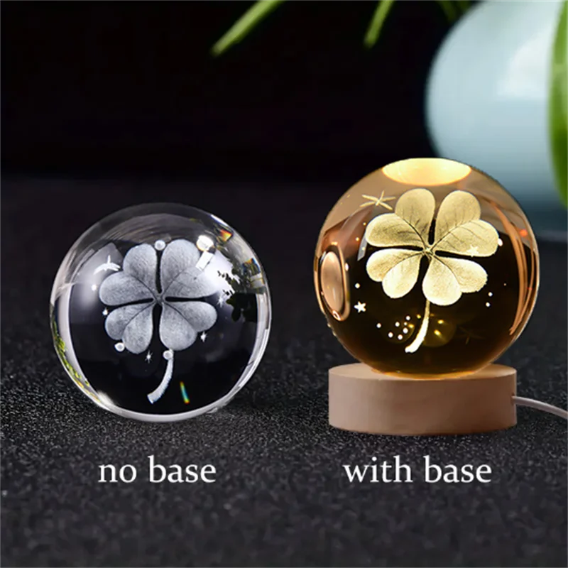 Stunning 6Cm 3D Crystal Planet Night Light - Laser Engraved Solar System Globe for Astronomy Lovers - Perfect Birthday Gift & Home Decoration