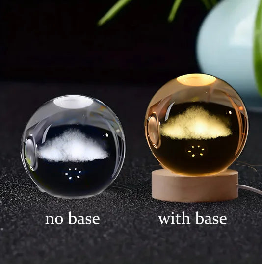 Stunning 6Cm 3D Crystal Planet Night Light - Laser Engraved Solar System Globe for Astronomy Lovers - Perfect Birthday Gift & Home Decoration