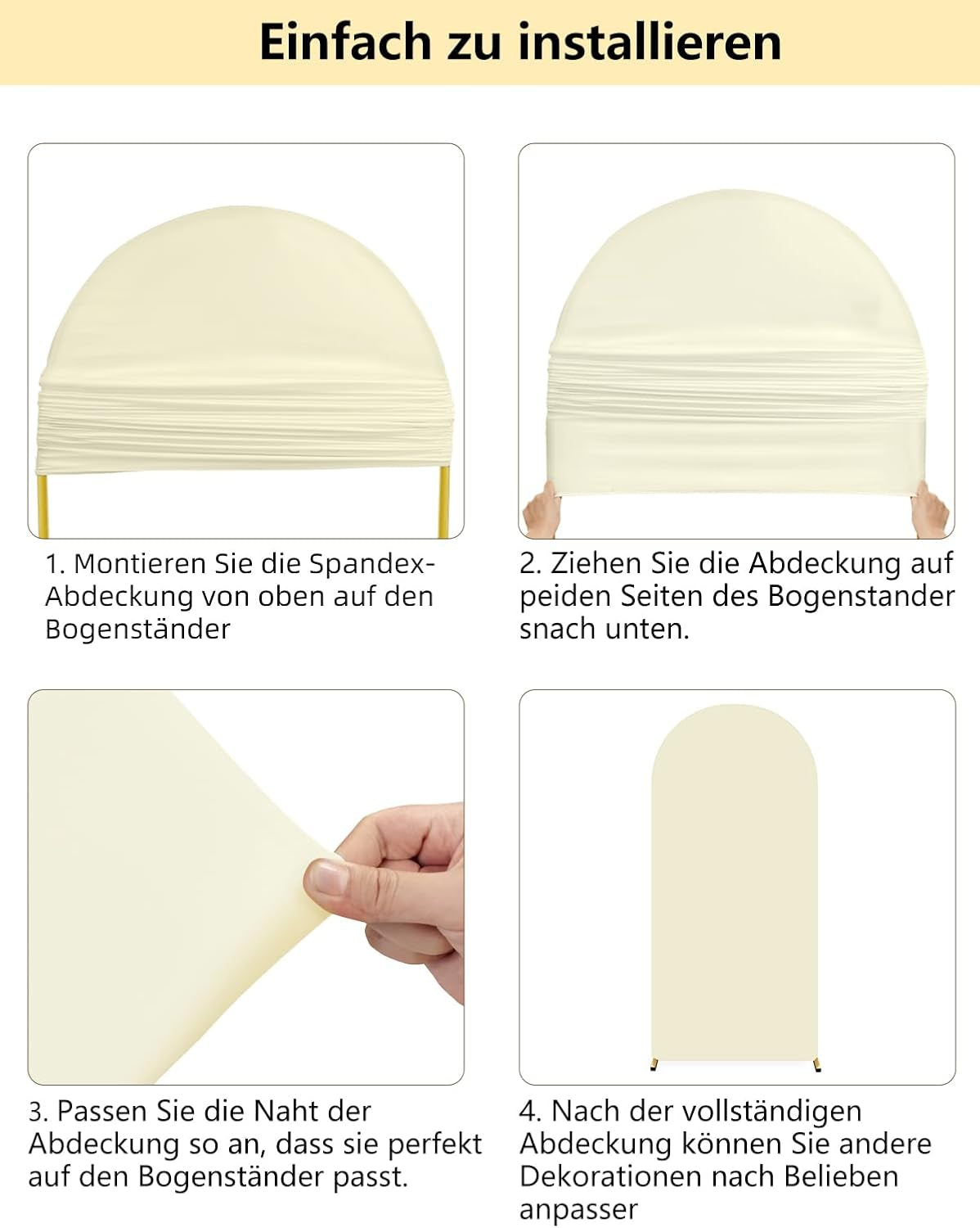 7.2Ft Arch Cover Backdrop Beige for Parties (No Stand)