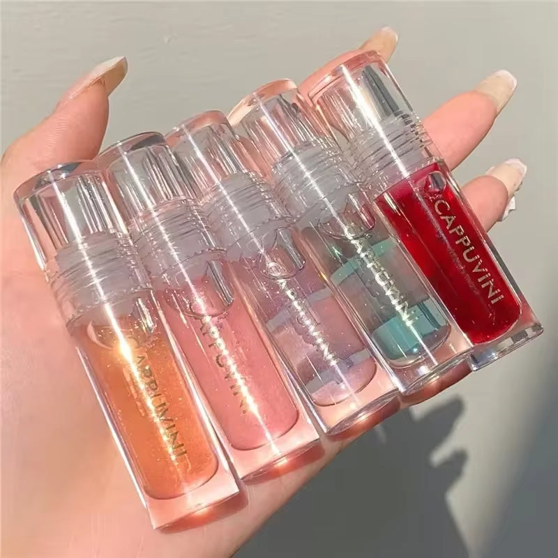 Glossy Crystal Jelly Lip Gloss Set - 3Pcs Shiny Moisturizing Lip Tint