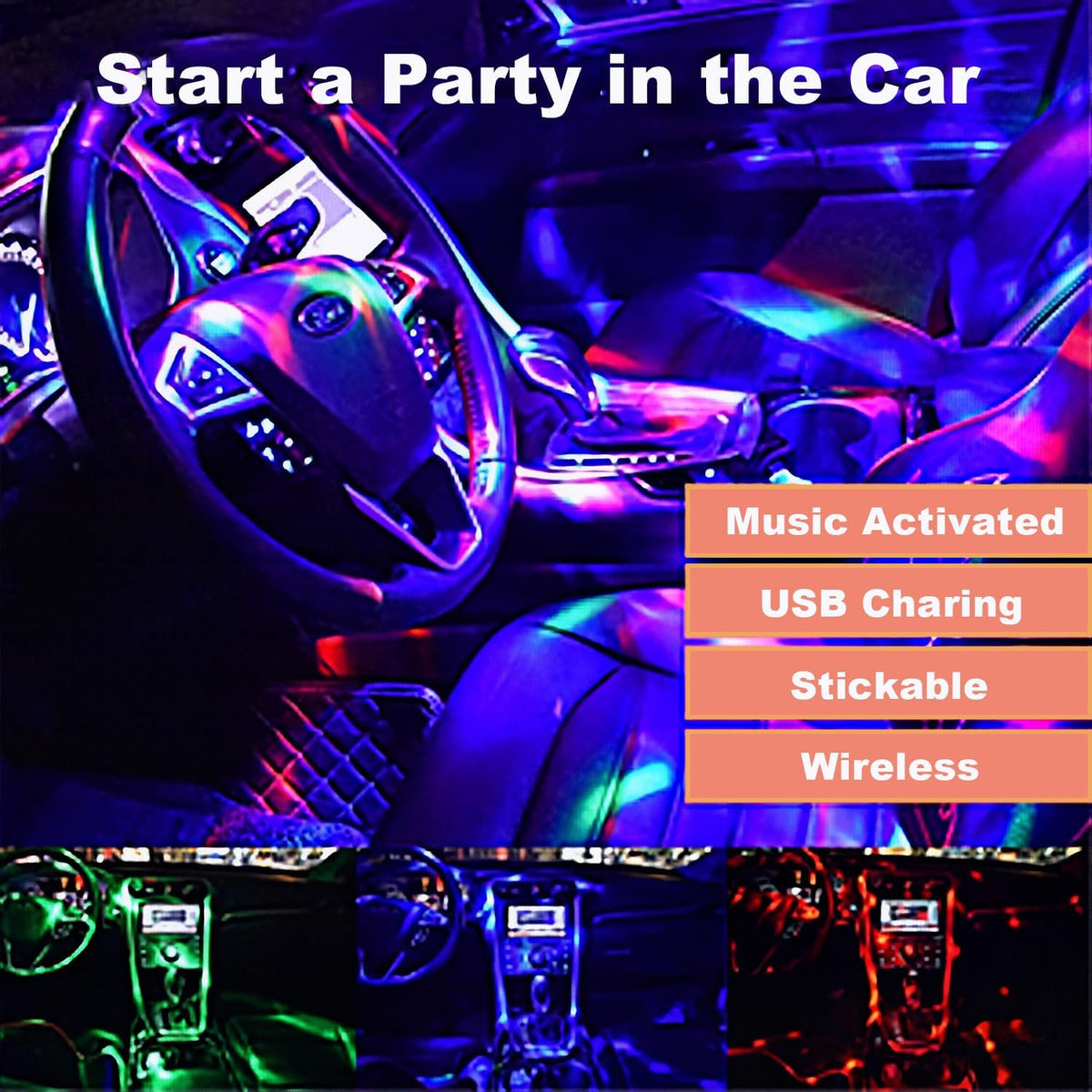 Disco Light for Parties, Sound Activated Rechargeable Mini Disco Ball Light