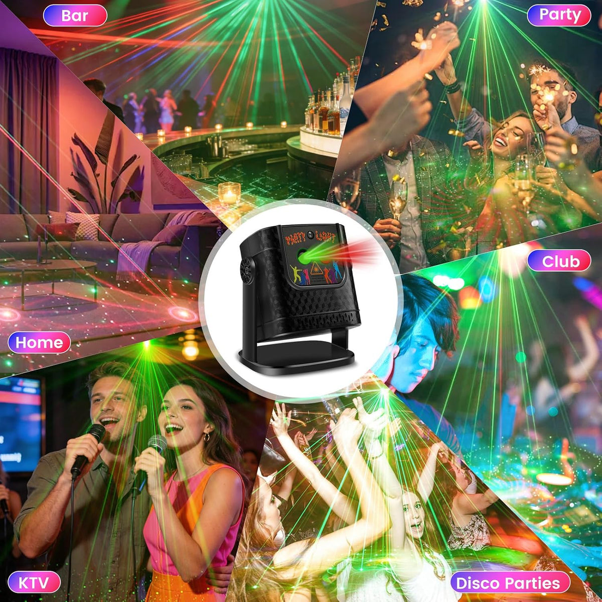 Disco Lights,  Disco Ball Light Disco Lights for Parties, 120-In-1 Mini Dj Party Lights, Remote Control & Sound Activation, Stage Lights for Home Parties Birthday KTV Bar Christmas