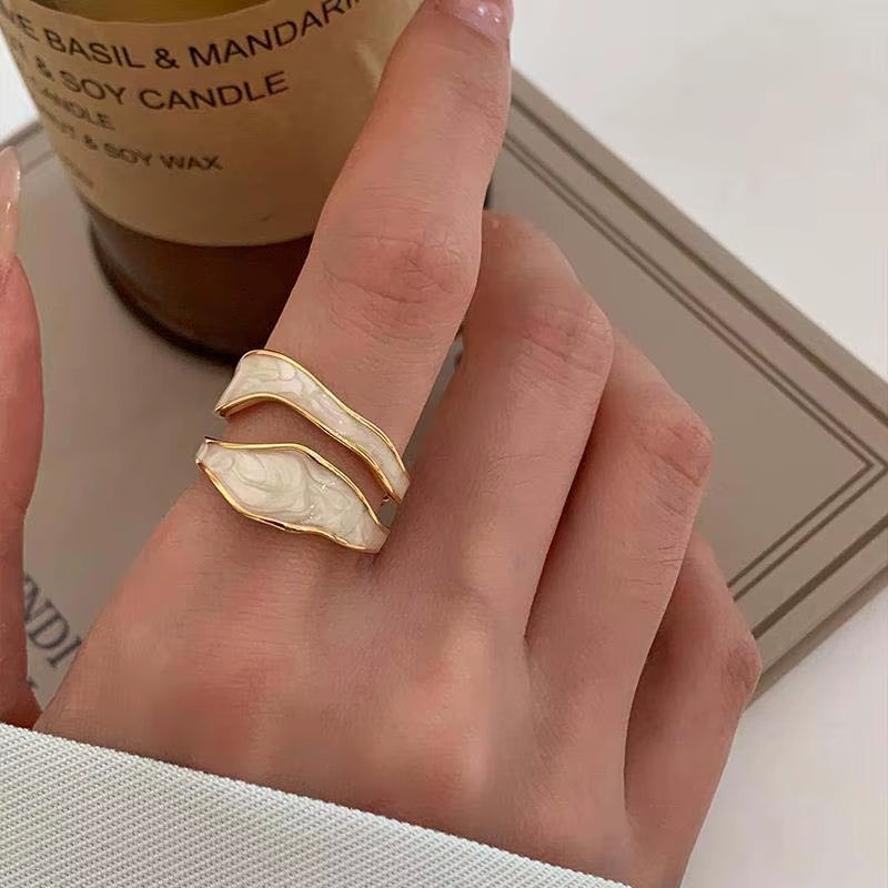 Korean Black Rose Meta Ring - Luxury Zircon Adjustable Ring 