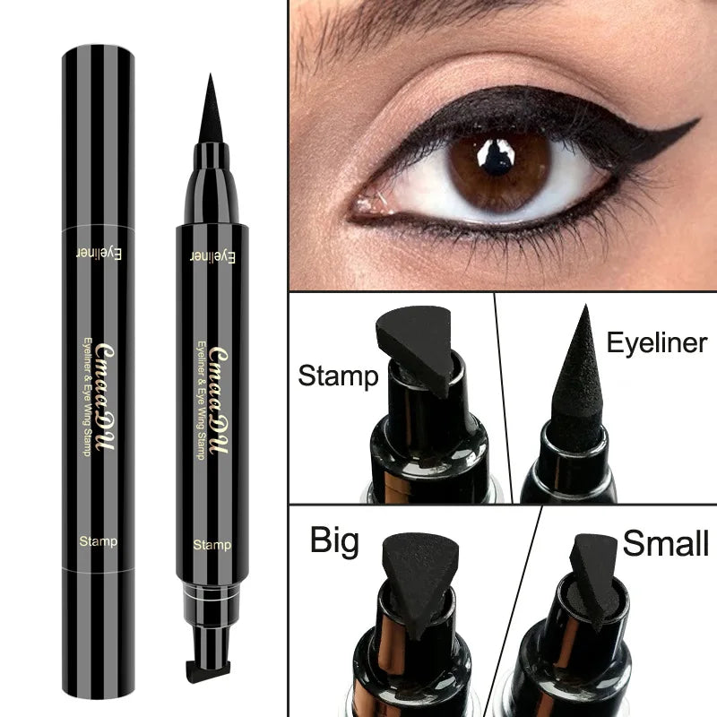 Dual-Ended Seal Stamp Liquid Eyeliner - Waterproof & Fast-Dry Precision Pen